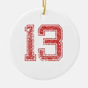 Red Sports Jerzee Number 13 Keramisch Ornament