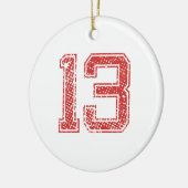 Red Sports Jerzee Number 13 Keramisch Ornament (Links)