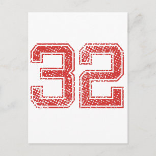 Red Sports Jerzee Number 32 Briefkaart