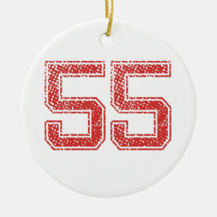 Red Sports Jerzee Number 55 Keramisch Ornament