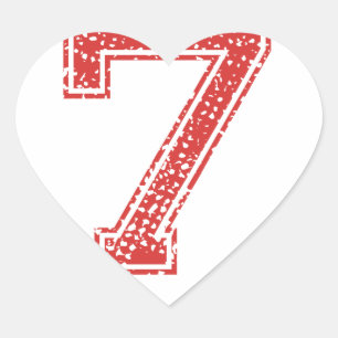 Red Sports Jerzee Nummer 7 Hart Sticker