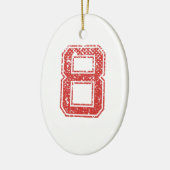 Red Sports Jerzee Nummer 8 Keramisch Ornament (Links)