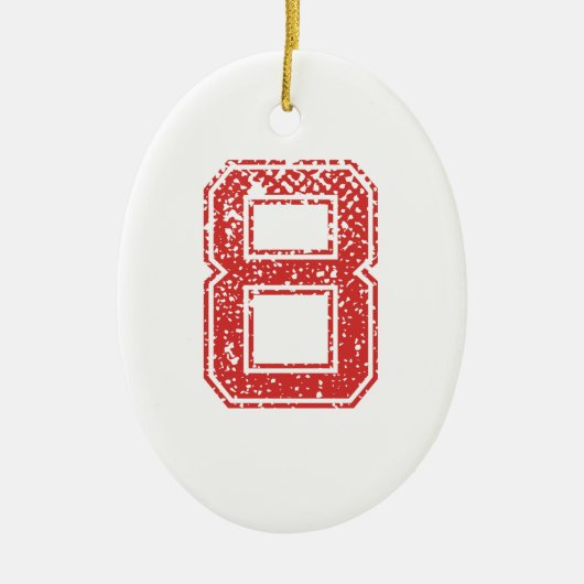Red Sports Jerzee Nummer 8 Keramisch Ornament (Voorkant)