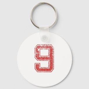 Red Sports Jerzee Nummer 9 Sleutelhanger