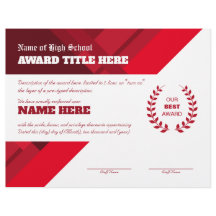 RED SPORTS Recognition Award Certificaat