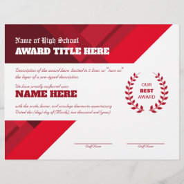 RED SPORTS Recognition Award Certificaat Briefhoofd