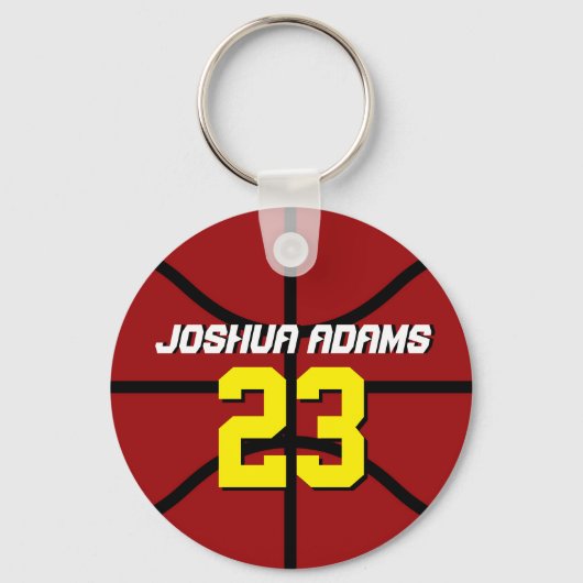 Red Sports Team Athletes Basketball Sleutelhanger (Voorkant)