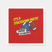 Red Sporty Football Celebration Kids Verjaardag Servet (Voorkant)