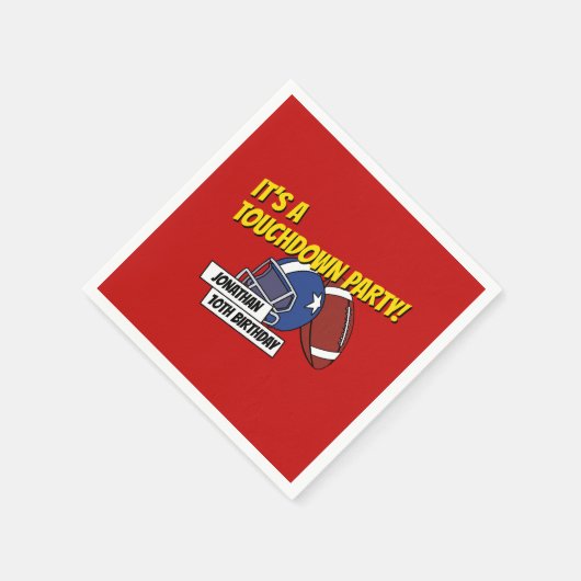 Red Sporty Football Celebration Kids Verjaardag Servet (Hoek)