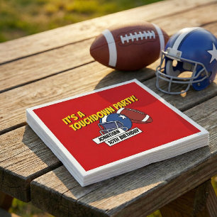 Red Sporty Football Celebration Kids Verjaardag Servet