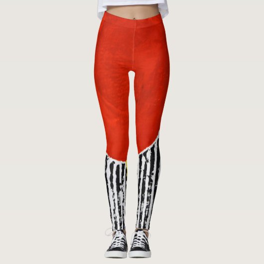 Red Spot echt wilde Leggings met zwarte streep (Voorkant)
