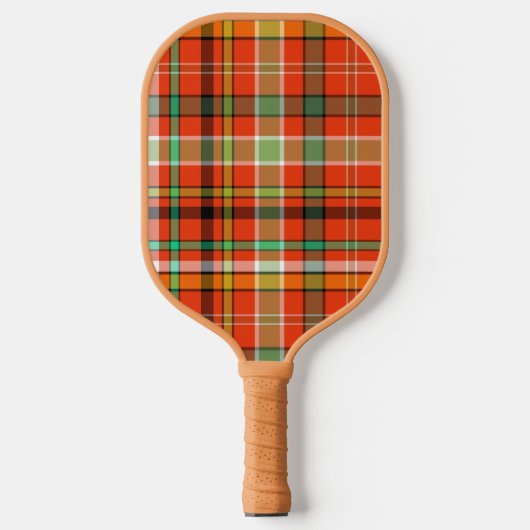Red Spotted Newt Plaid - Sinaasappel Gold en Green Pickleball Paddle (Voorkant)