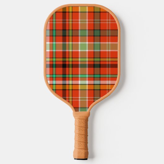 Red Spotted Newt Plaid - Sinaasappel Gold en Green Pickleball Paddle (Achterkant)