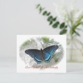 Red Spotted Paars Butterfly Series Briefkaart (Staand voorkant)