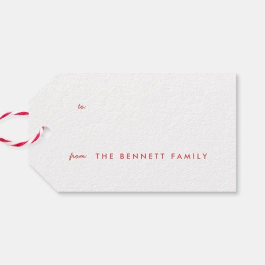 Red Sprigs of Joy Christmas Gift Label Cadeaulabel (Achterkant Horizontaal)