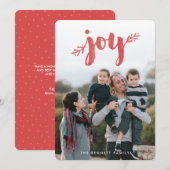 Red Sprigs van de Joy kerstfeestelijke fotokaart Feestdagenkaart (Voorkant / Achterkant)