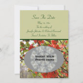 Red Spring Blossoms Wedding Photo  Save The Date (Voorkant)