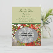 Red Spring Blossoms Wedding Photo  Save The Date (Staand voorkant)