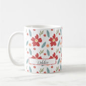 Red Spring Floral gepersonaliseerde koffie Mok (Links)