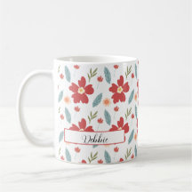 Red Spring Floral gepersonaliseerde koffie Mok