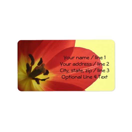 Red Spring Tulip | Aangepast adres Etiket (Voorkant)