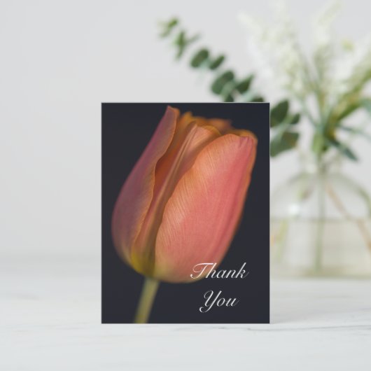 Red Spring Tulip Dank je Briefkaart (Staand voorkant)