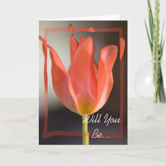 Red Spring Tulip zal je mijn Bridesmaid uitnodigen (Voorkant)