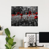Red Spring Tulips Poster (Thuiskantoor)