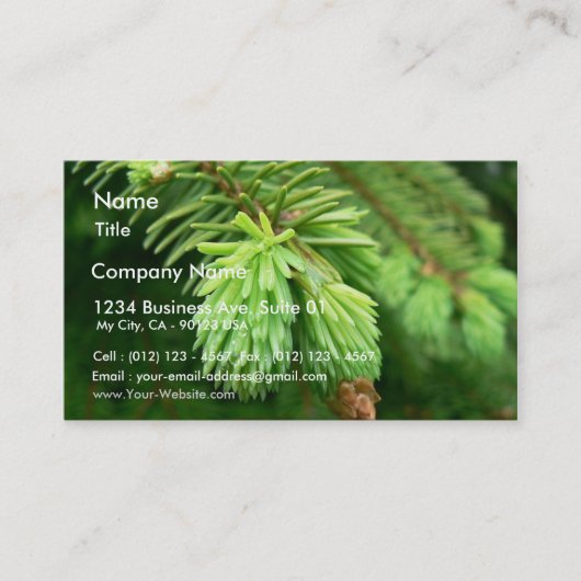 Red Spruce Sprouts Visitekaartje (Voorkant)