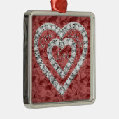 Red Square Live Laugh Love Diamond Heart Ornament (Rechts)