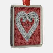 Red Square Love Diamond Heart Ornament (Rechts)