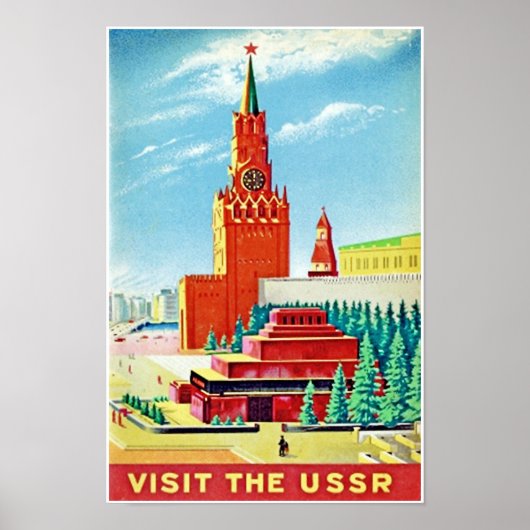 RED SQUARE RUSSIA VINATGE TRAVEL POSTER (Voorkant)