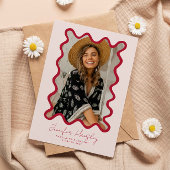 Red Squiggly Foto Lijst Afstuderen Aankondiging