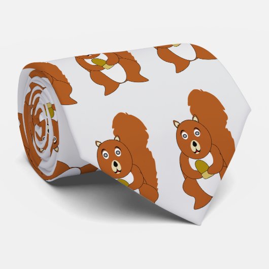 Red Squirrel Design Stropdas (Opgerold)