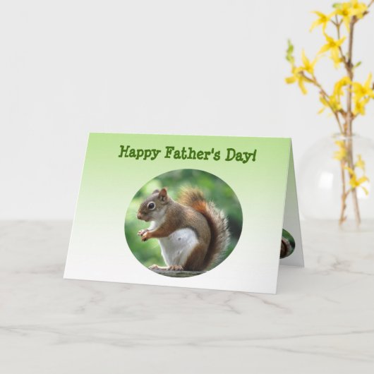 Red Squirrel Fathers Day Kaart (Gele Bloem)