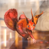 Red Squirrel Home Decor Raamsticker (Vel 2)