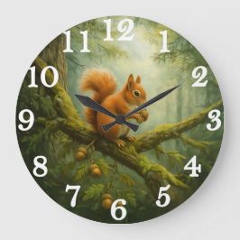 Red squirrel in enchanted woodland grote klok