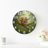 Red squirrel in enchanted woodland grote klok (Huis)