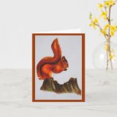 Red Squirrel Note-kaart Kaart (Gele Bloem)