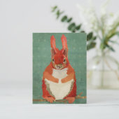 Red Squirrel Retro Postcard Briefkaart (Staand voorkant)