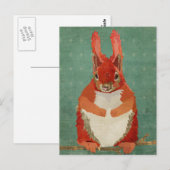 Red Squirrel Retro Postcard Briefkaart (Voorkant / Achterkant)