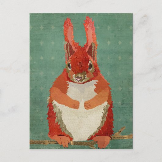 Red Squirrel Retro Postcard Briefkaart (Voorkant)