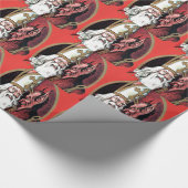 Red St Nicholas Krampus Cadeaupapier (Hoek)