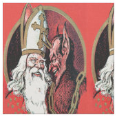 Red St Nicholas Krampus Stof (Close Up)