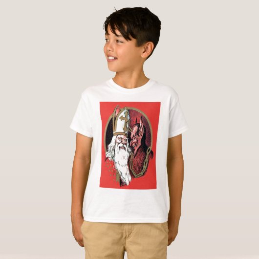 Red St Nicholas Krampus T-shirt (Voorkant volledig)