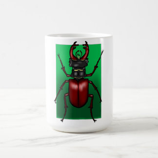 Red Stag Beetle Illustration Koffiemok