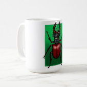 Red Stag Beetle Illustration Koffiemok (Voorkant links)