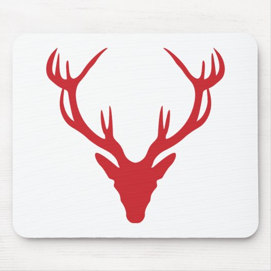 Red Stag Head kerst of Stag Party Muismat (Voorkant)