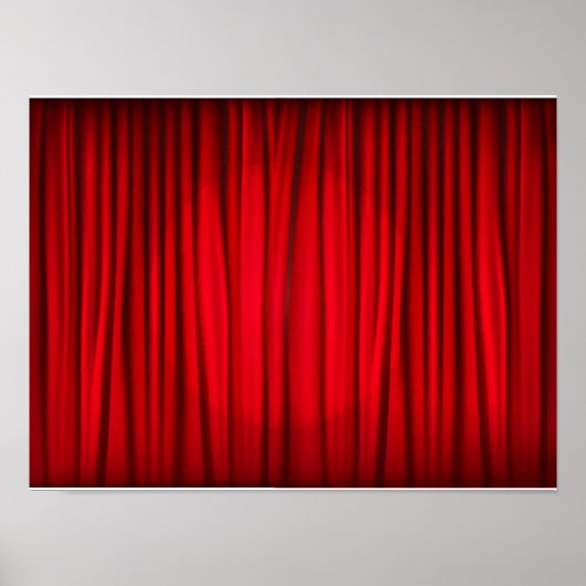 Red Stage Curtain Patroon Poster (Voorkant)