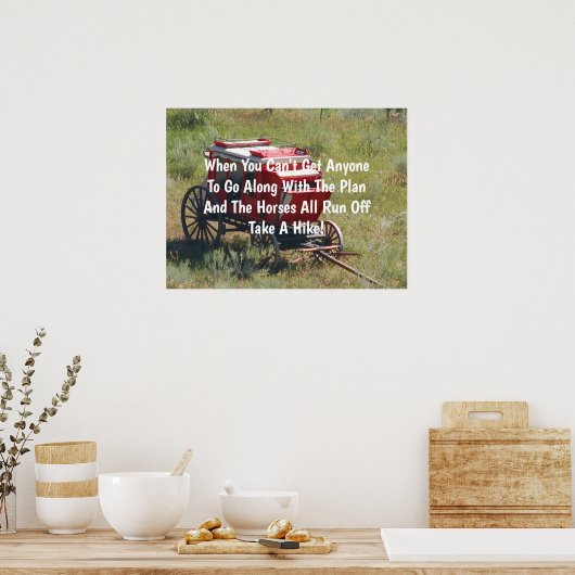 Red Stagecoach Funny Poster (Keuken)